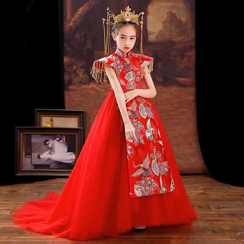 #ชุดเจ้าหญิงสีแดง . รหัส HI298 สินค้าพร้อมส่ง