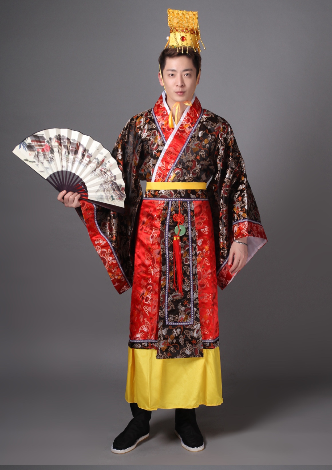 ชุดจักรพรรดิฮั่น สีดำ รหัส KK 107 สินค้าพร้อมส่ง