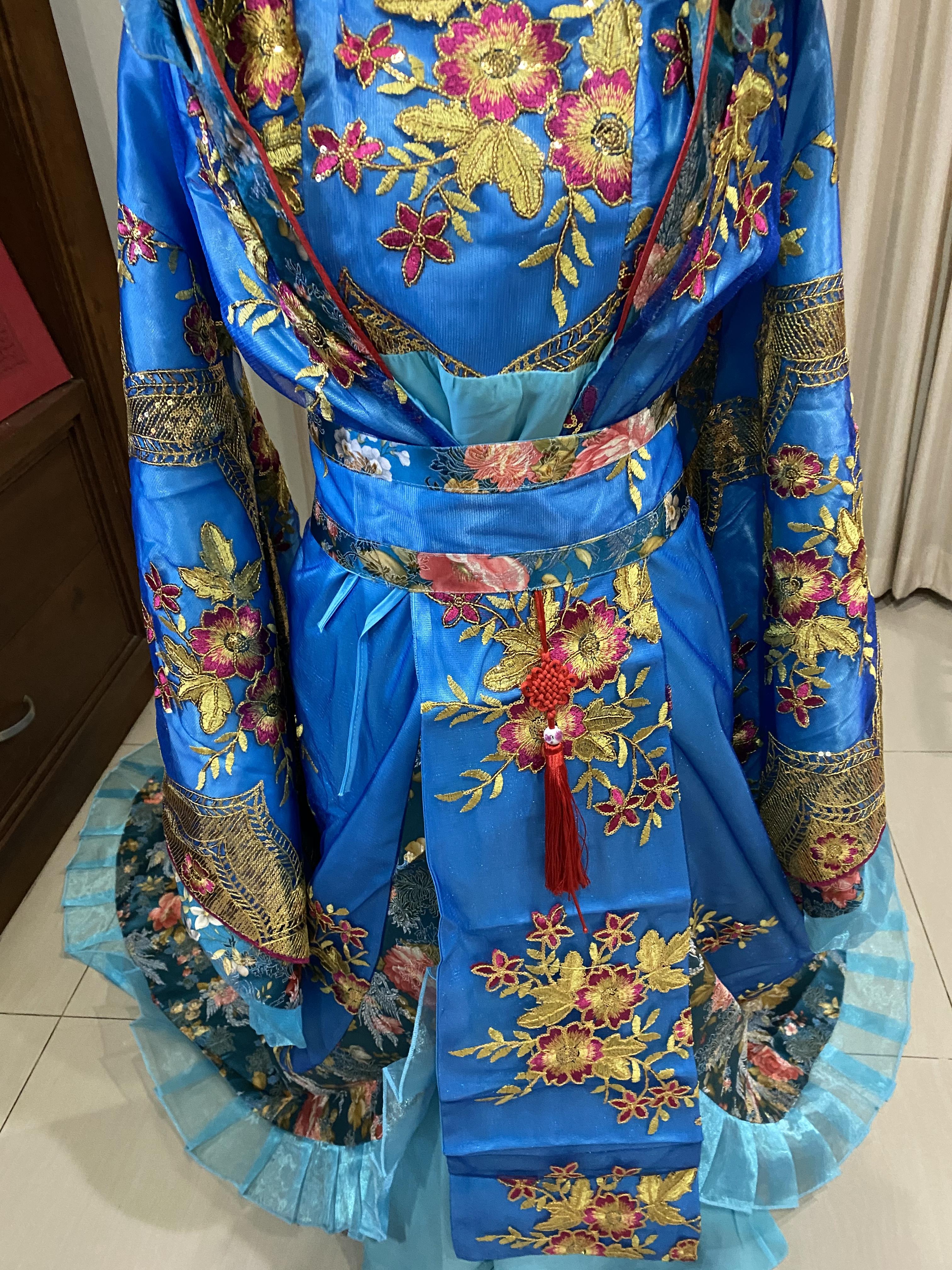 ชุดราชินีถัง สีฟ้า รหัส RPN 274 สินค้าพร้อมส่ง