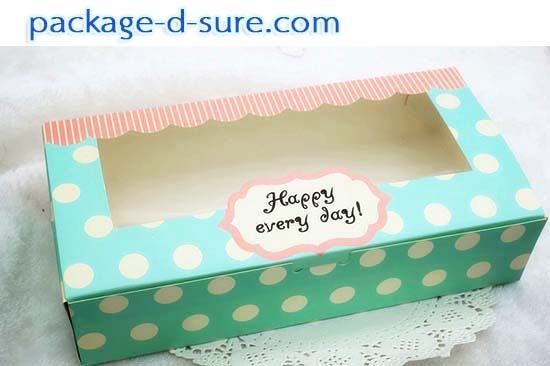 กล่องสี่เหลี่ยมผืนผ้า เปิดบนฉลุ 13.6x26.7x6.1 สีเขียวอมฟ้า จุดขาว