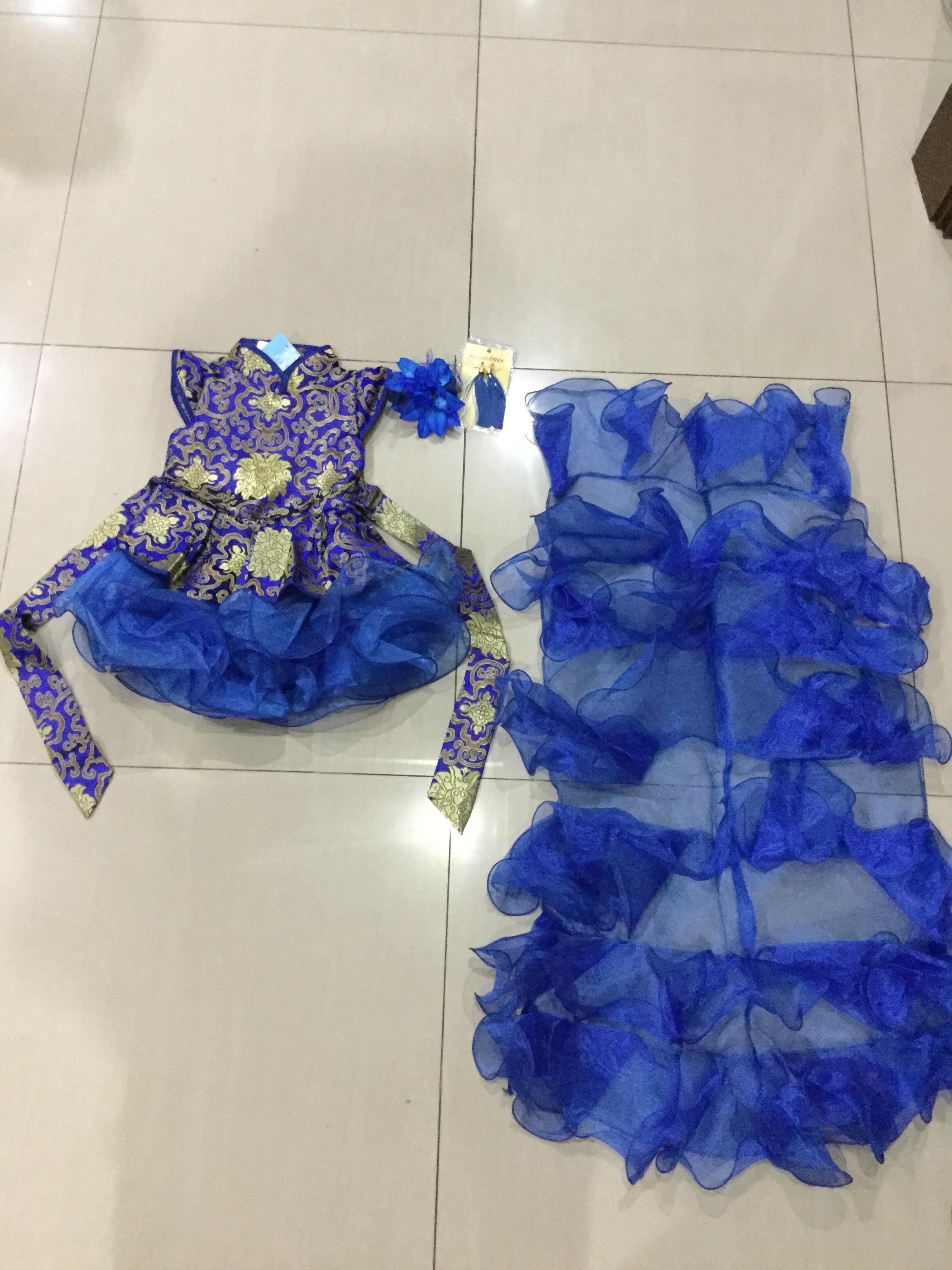 ชุดเจ้าหญิง สีน้ำเงิน. รหัส FOU 94 สินค้าพร้อมส่ง