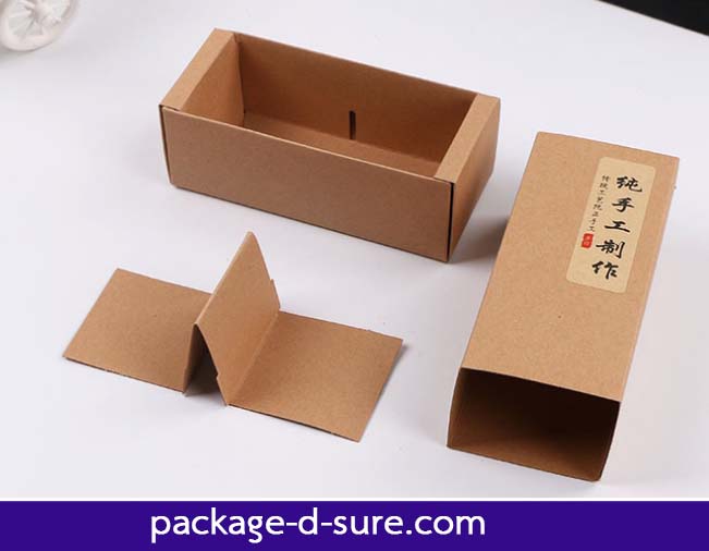 กล่องมาการองสั้น 2 ชิ้น 6.5x14.5x5.4 กระดาษคราฟ