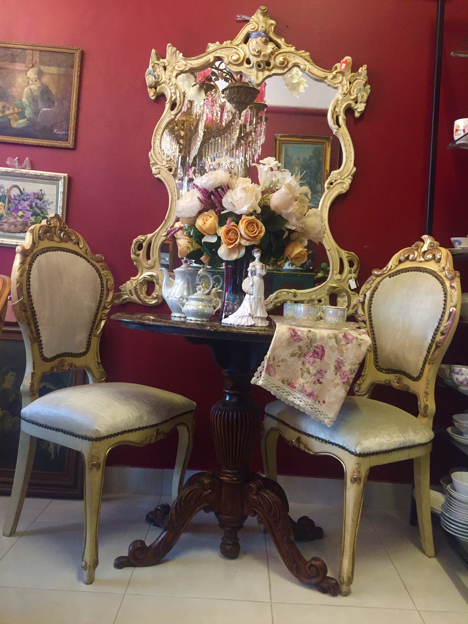 Italian Rococo Painted Mirror