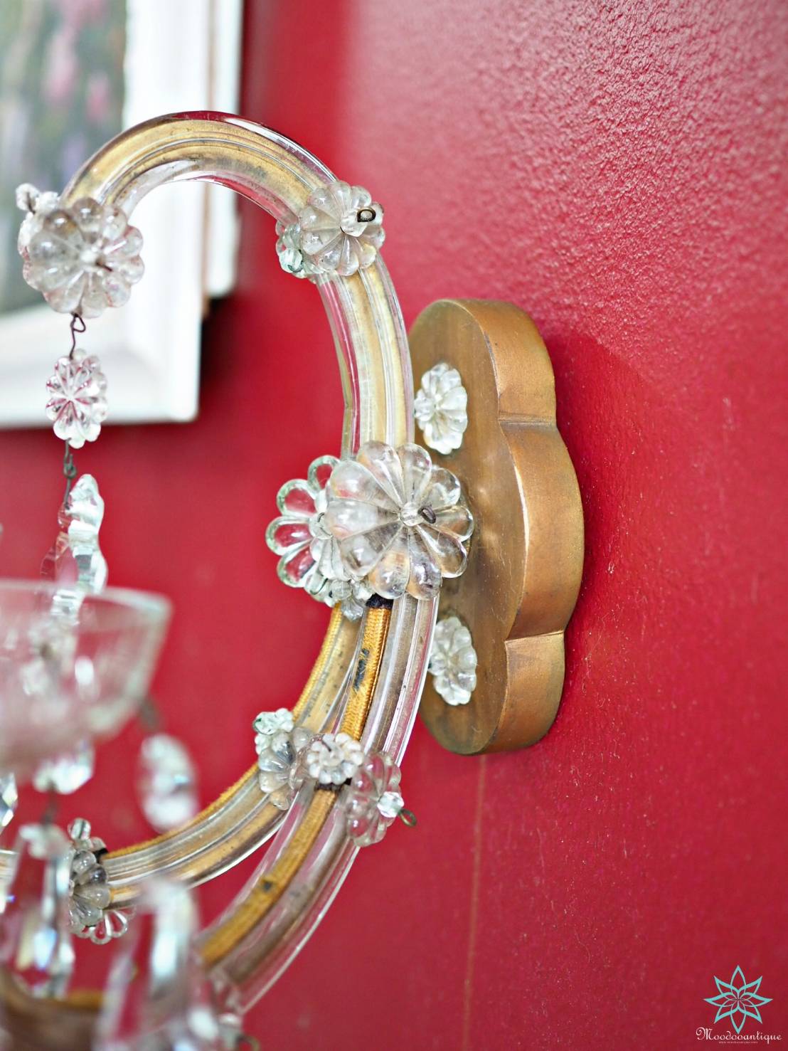 Pair Antique Glass wall sconce