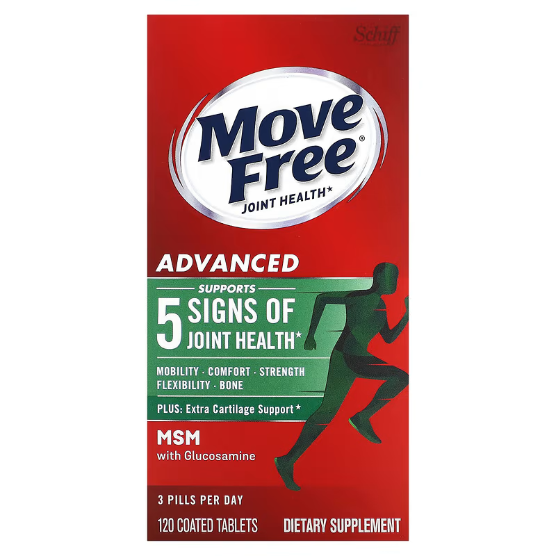 Schiff Move Free Advanced Plus 1500mg MSM ฉลากเขียว 120 เม็ด หมดอายุ 01/2028