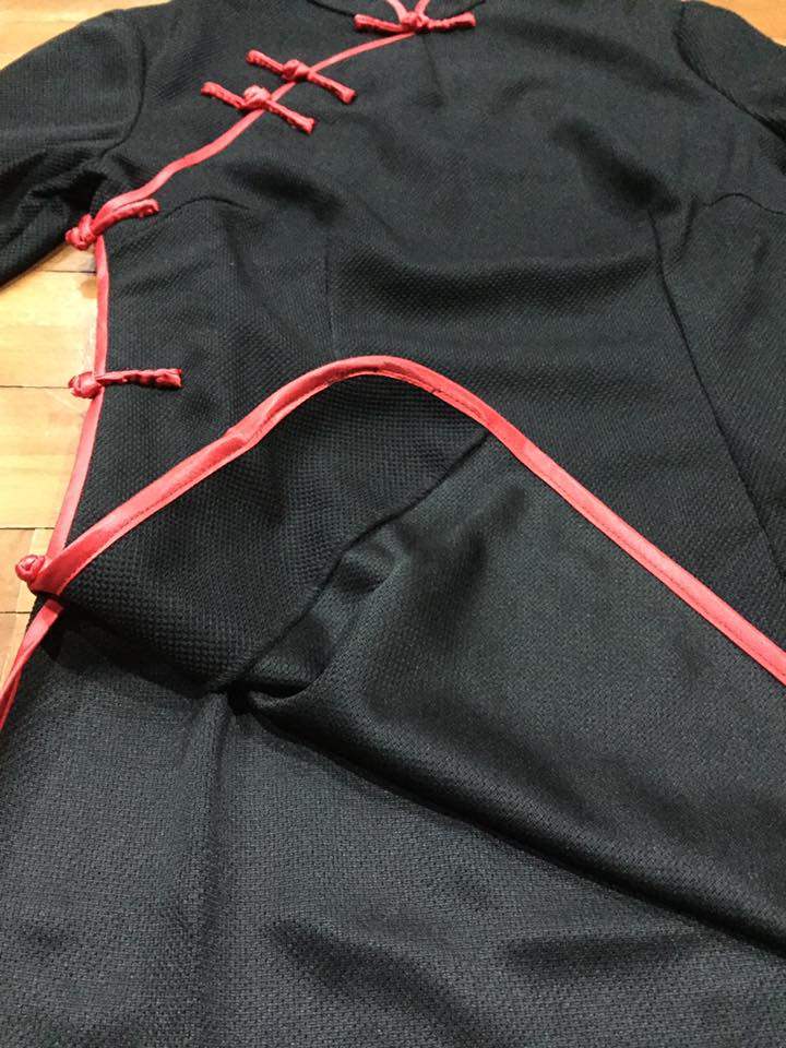 เสื้อจีนสีดำ ยาวปิดสะโพก รหัส. F138 สินค้าพร้อมส่ง