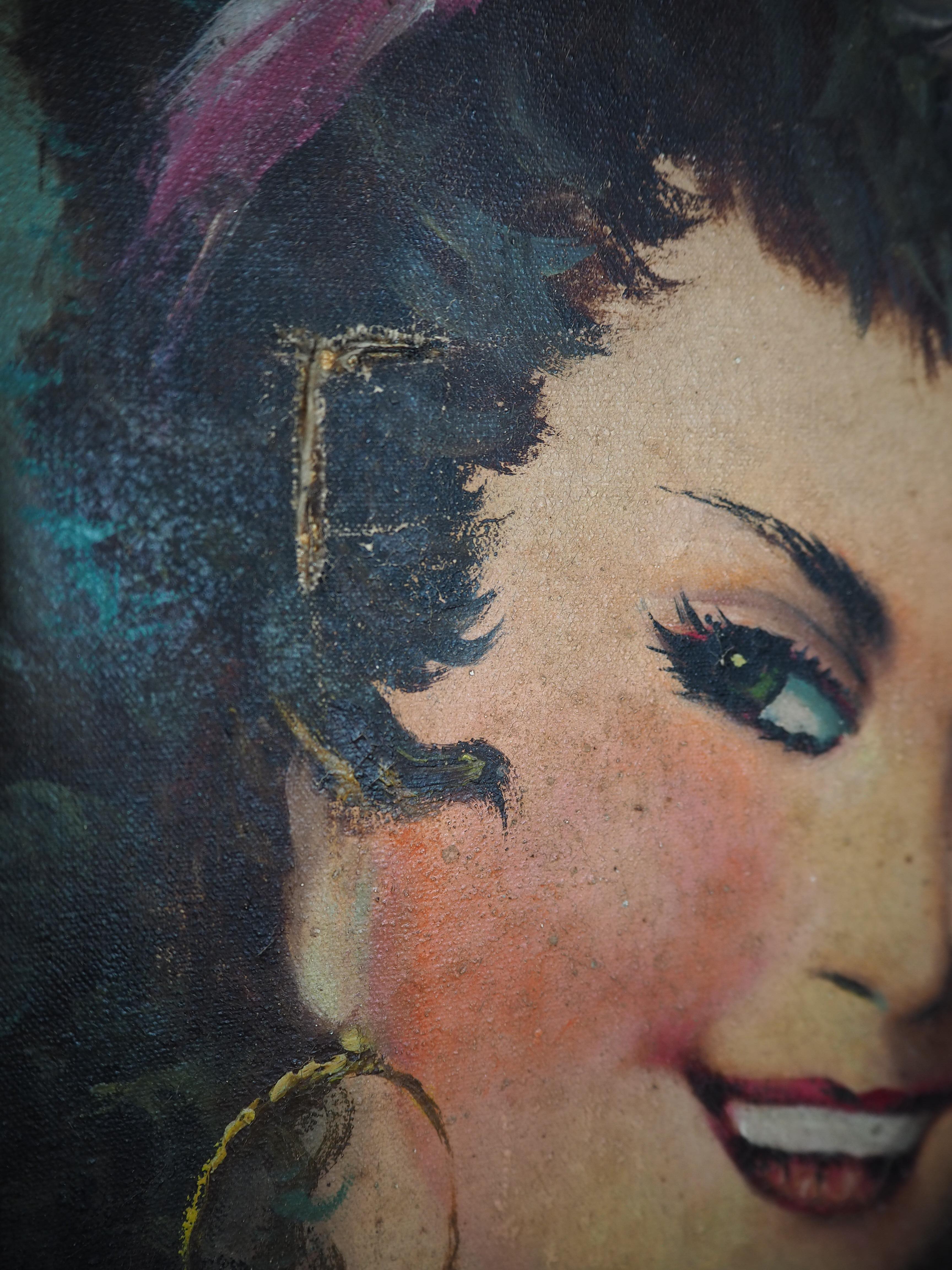 Gypsy Girl ภาพวาดTorino สไตส์ Boho บนผ้าใบ ศิลปิน OZHAN