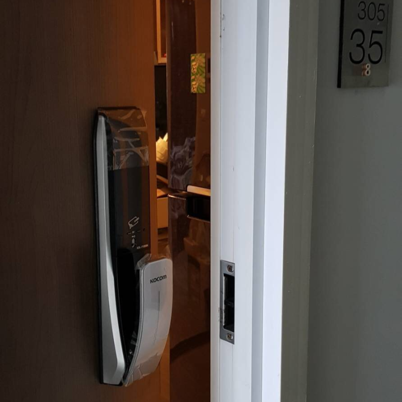 กลอนประตูดิจิตอล Digital Door Lock KOCOM รุ่น KDL-7100SK ด้ามจับPush Pull รหัส การ์ด กุญแจ App (หมายเหตุ Remote และ Application (Optionเสริม)