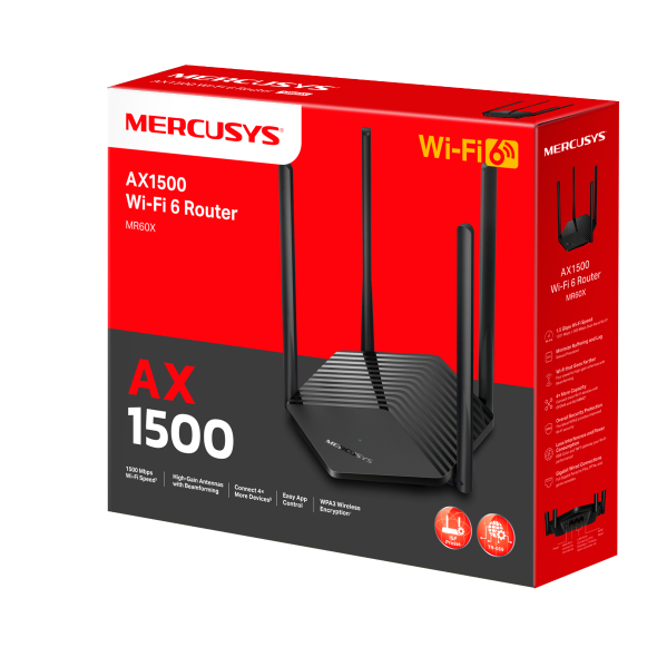 MR60X AX1500 WiFi 6 Router แบรนด์ MERCUSYS รับประกันสินค้า 3 ปี