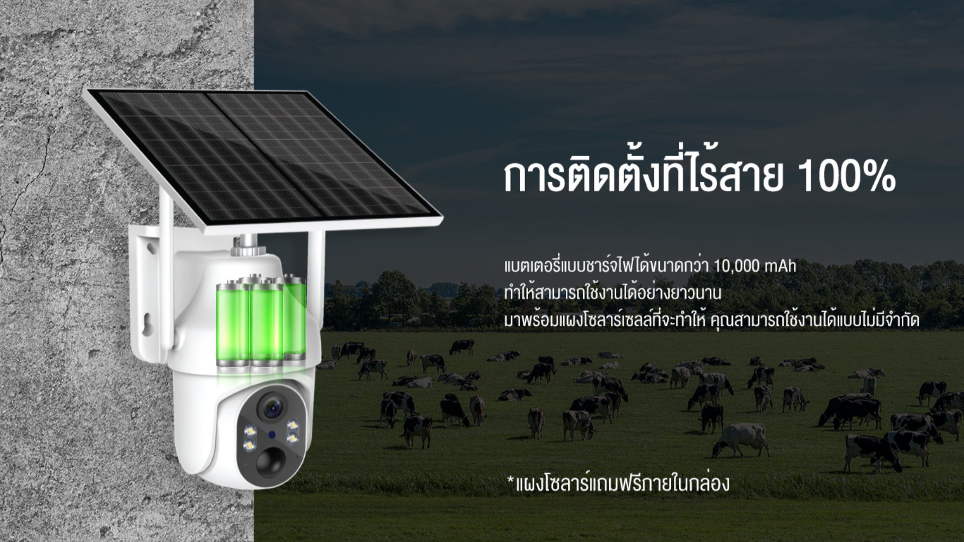 Glink กล้องวงจรปิดไร้สายพร้อมแผงโซลาร์เซลล์ 3MP ภาพสี24ชม. พูดคุยโต้ตอบได้ AIตรวจจับบุคคล รุ่น ZQS099