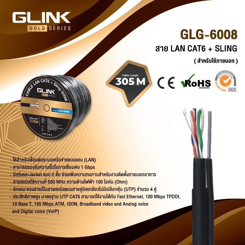 GLINK LAN CABLE Cat5 Gold series/GLG6008