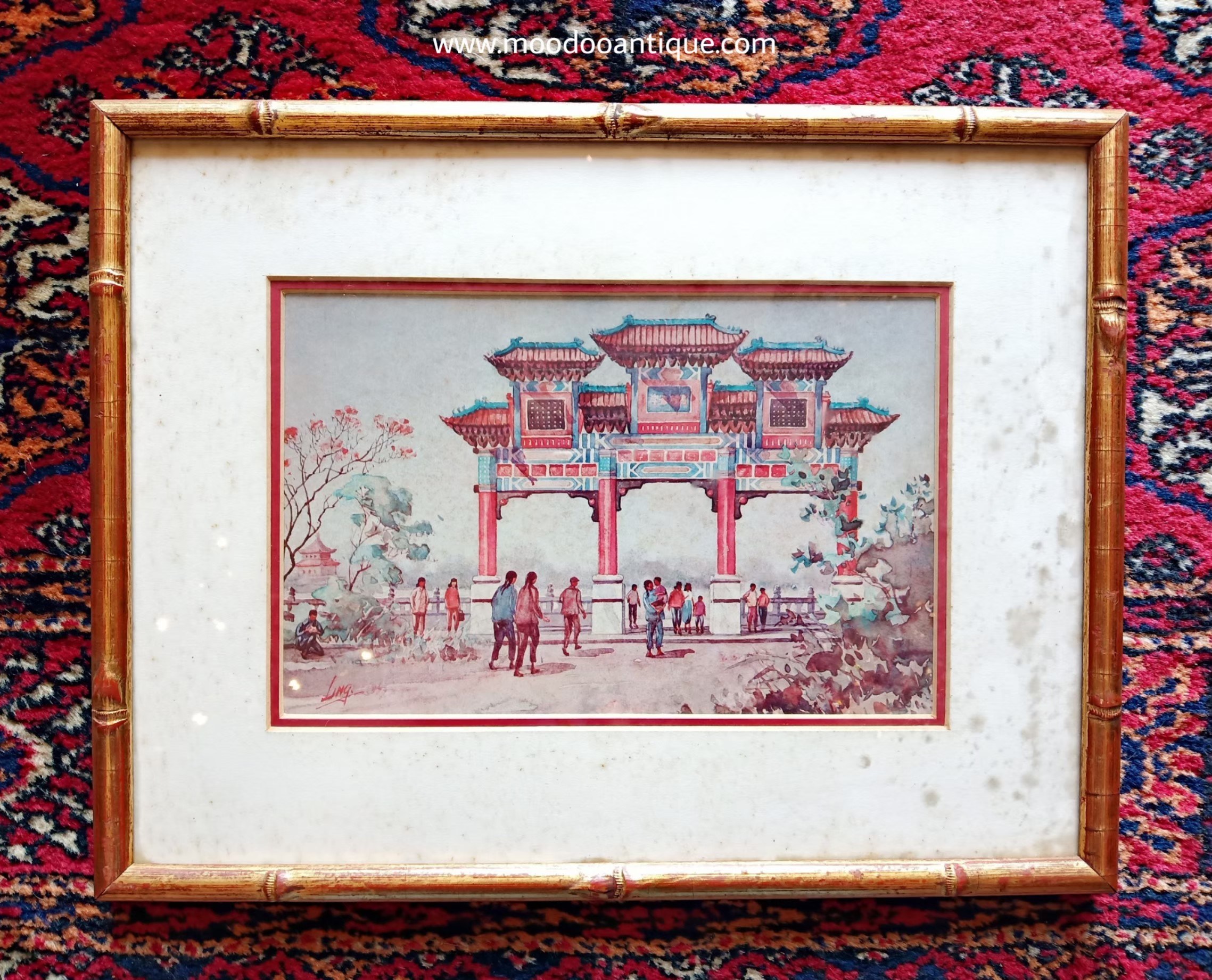 ภาพชุดสีน้ำเมืองจีน 4 ภาพ