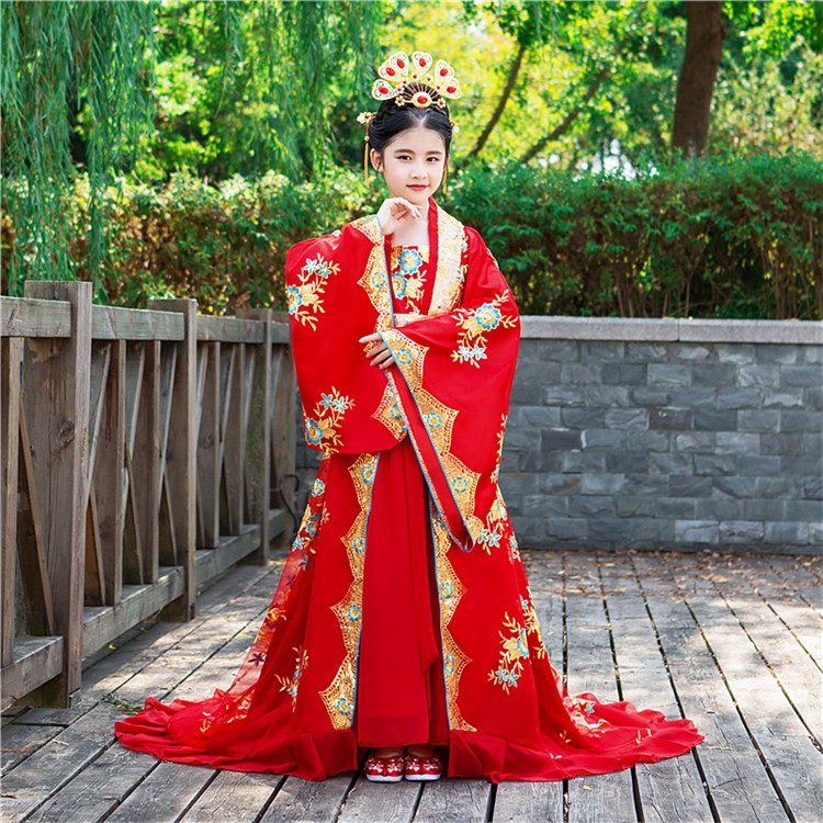 #ชุดเจ้าหญิงฮั่นฝูสีแดง . รหัส FHN198 สินค้าพร้อมส่ง