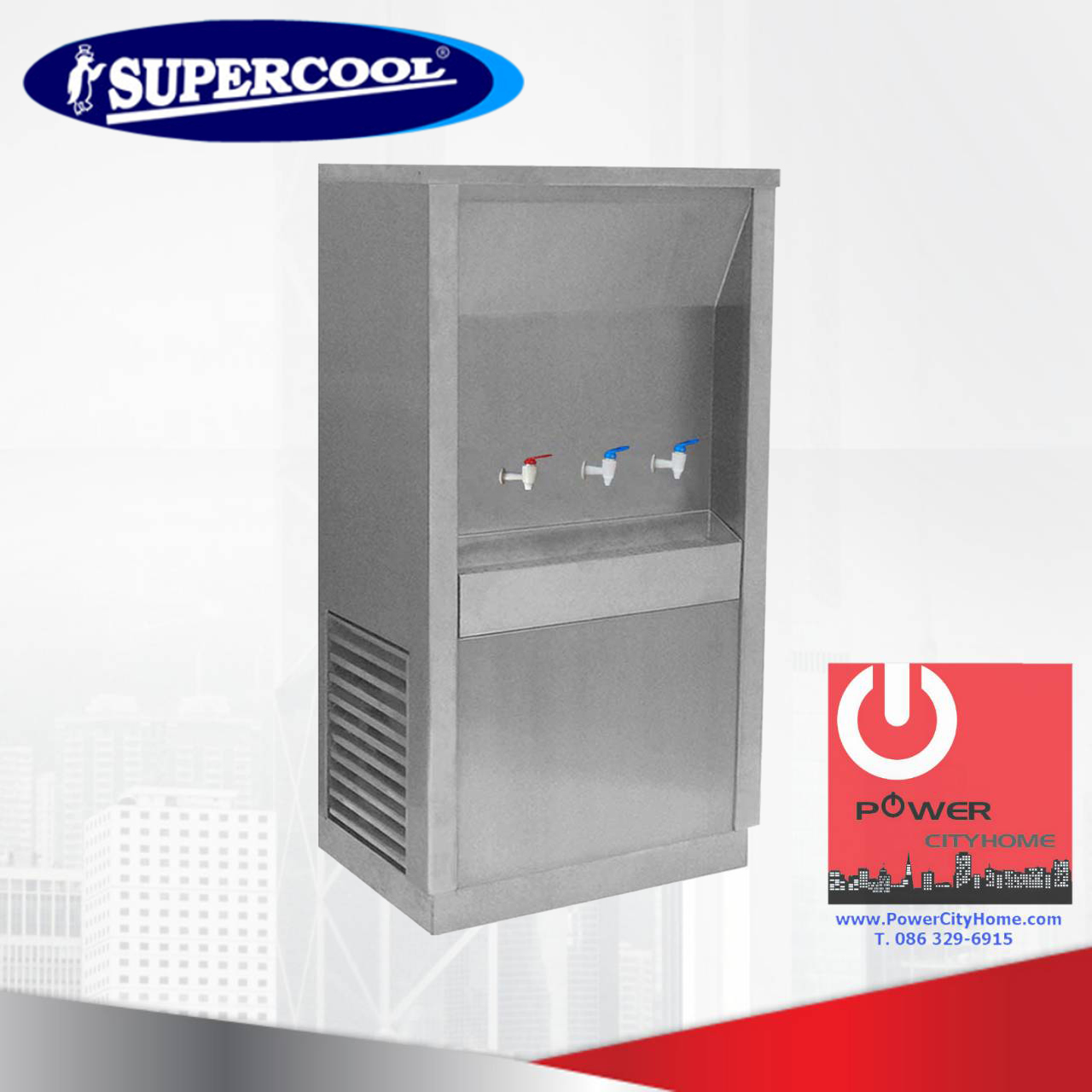 ตู้ทำน้ำร้อน-เย็น Supercool แบบต่อท่อประปา รุ่น TSE-1H2CP