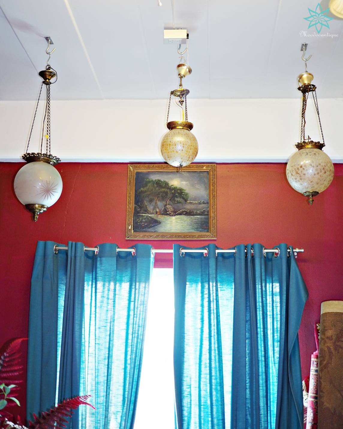 โคมไฟแก้วแขวนเพดาน งานฝรั่งเศส