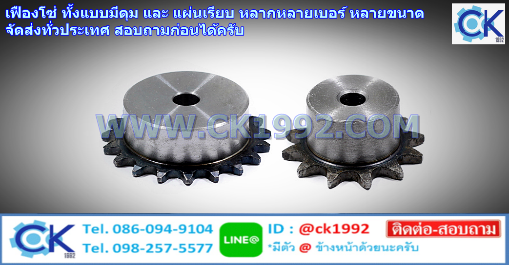 เฟืองโซ่ ทั้งแบบมีดุม และแบบเฟืองแผ่น หลายเบอร์ หลายขนาด