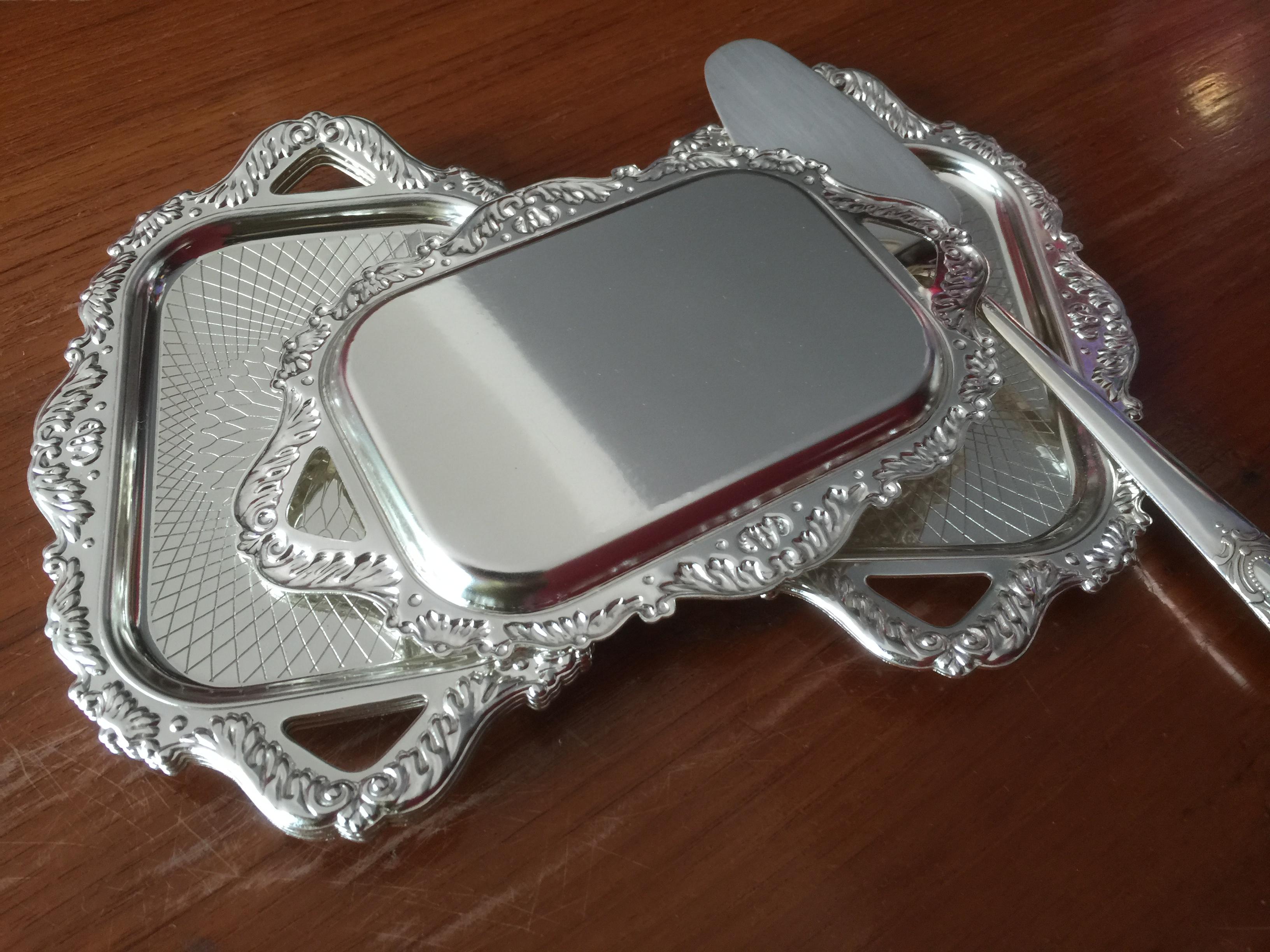 จานแบ่งขนมสแตนเลส