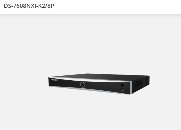 8-ch PoE 1U K Series AcuSense 4K NVR Hikvision DS-7608NXI-K2/8P