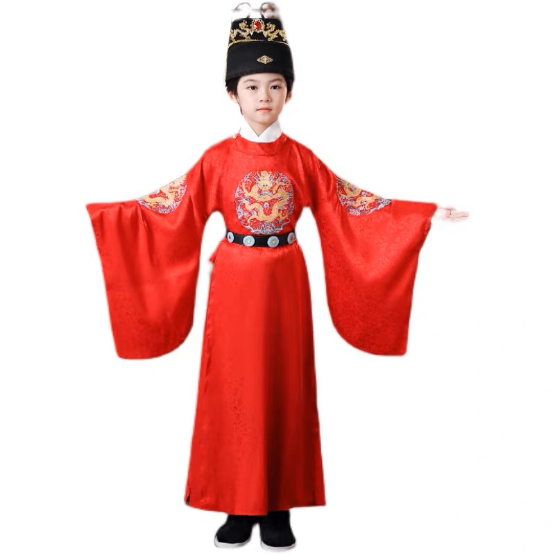 ชุดฮ่องเต้แมนจู สีแดงลายปัก รหัส HF 135