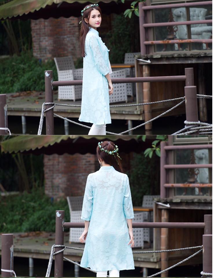 เสื้อคลุมสไตล์จีนสีฟ้า B85