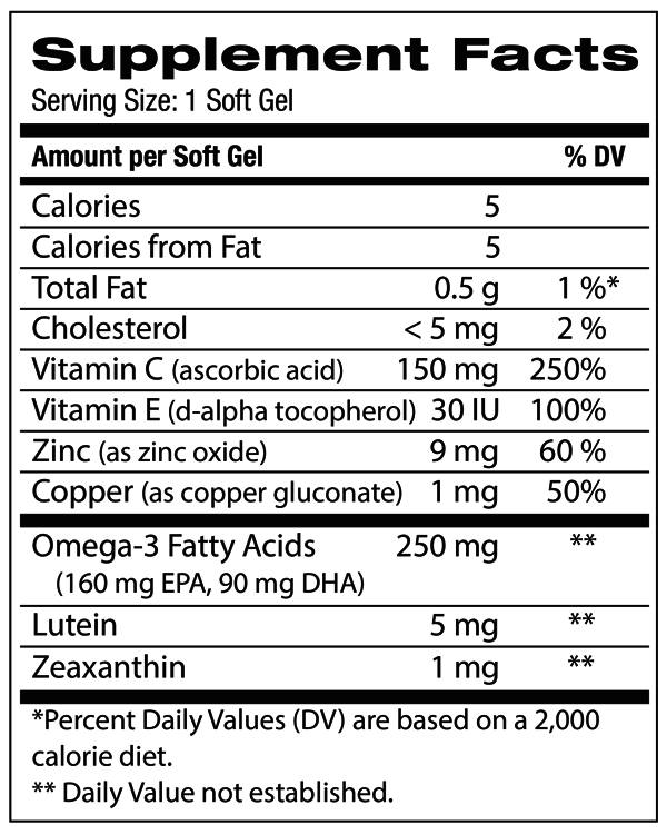 Ocuvite Adult 50+ 150 softgels จาก Bausch + Lomb วิตามินบำรุงตาสำหรับผู้ใหญ่อายุ 50 ปีขึ้นไป หมดอายุ 05/2026