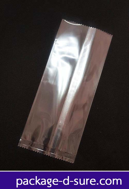 ถุงซีลกลาง(แบบบาง) ขอบหยัก 8x19 เนื้อใส แพ็ค 100 ใบ