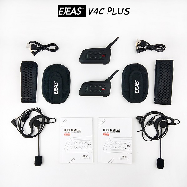 Ejeas V4C Plus Referee Intercom บลูทูธอินเตอร์คอม อุปกรณ์สำหรับผู้ตัดสินกีฬา (แพคคู่)