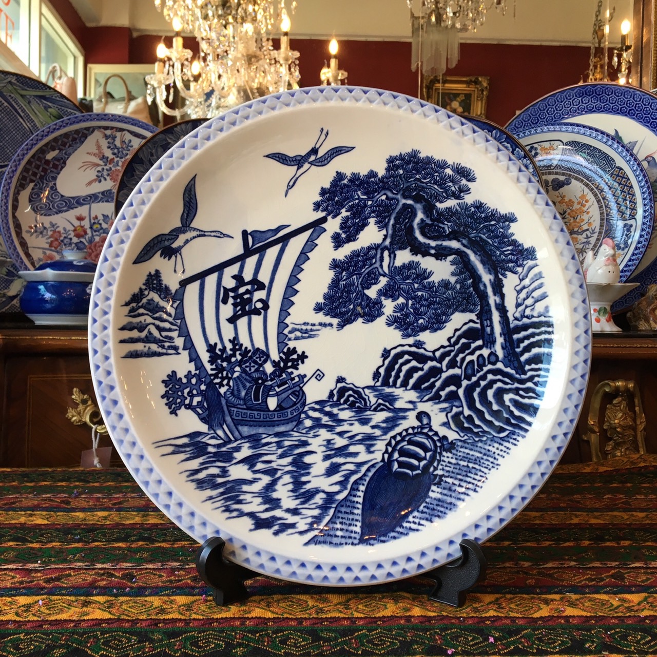 จานลายคราม Blue&white ลายมงคลญี่ปุ่น