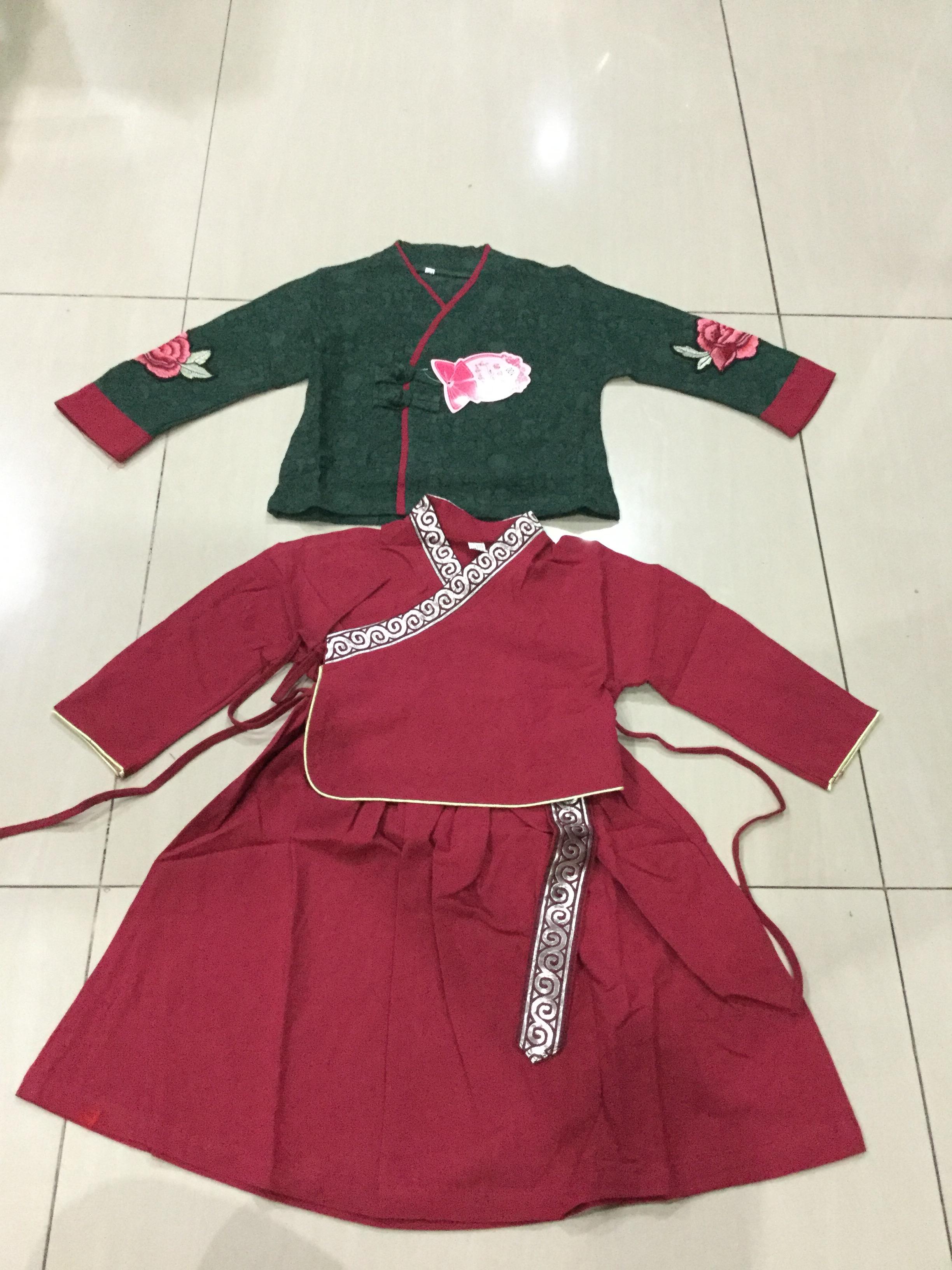 เสื้อคลุมสาวน้อย ผ้าฝ้าย สีเขียวรหัส DG 58 สินค้าพร้อมส่ง