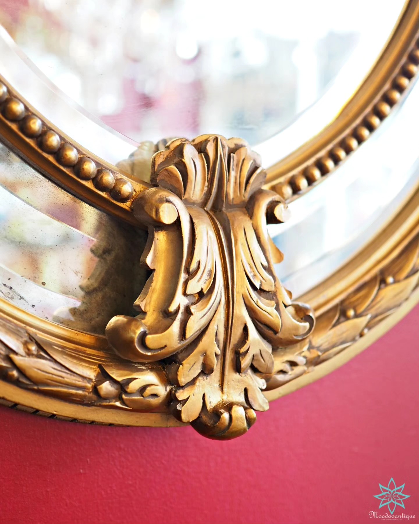 กระจกกรอบไม้ลงสีทองitaly