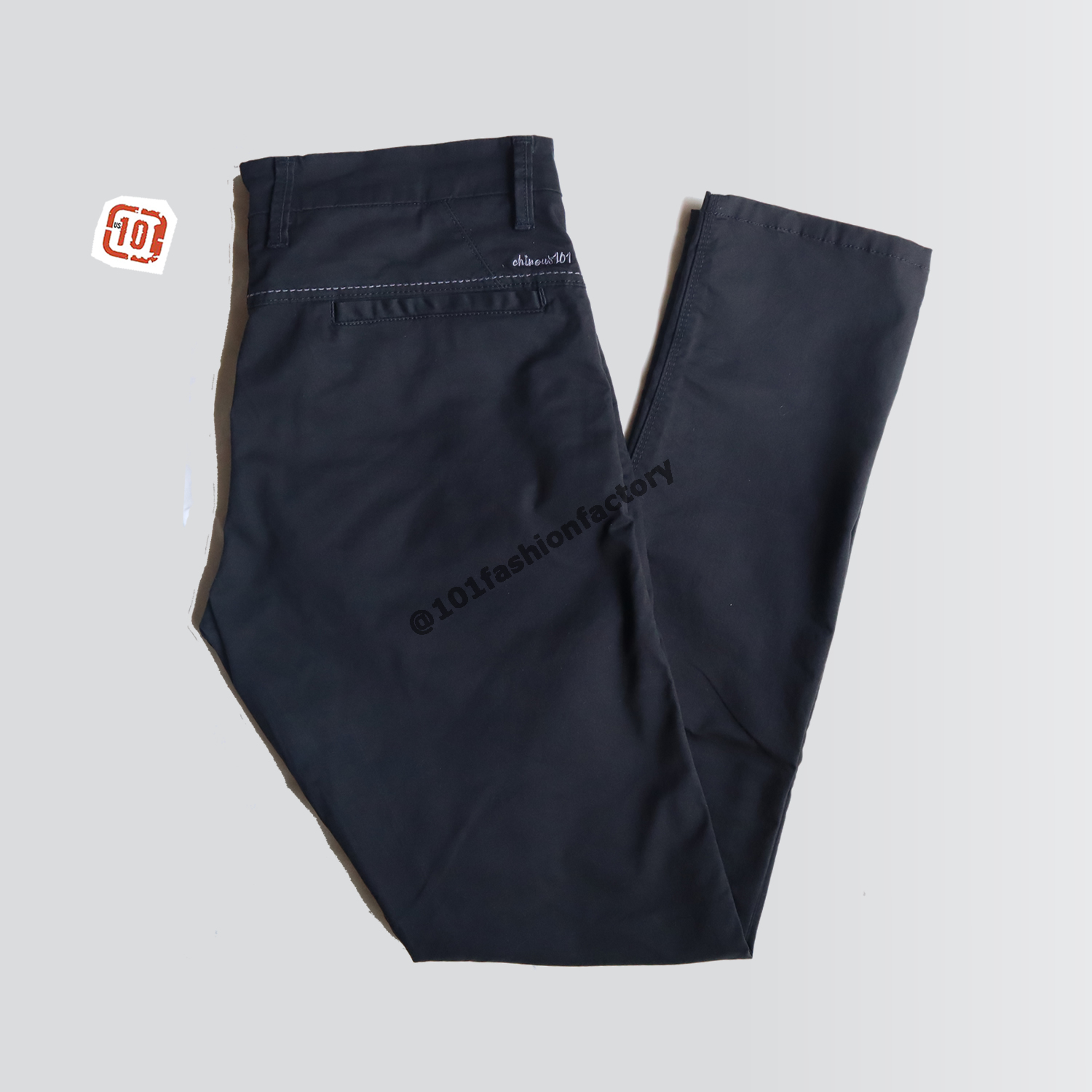 ขาเดฟชาย US616/4 กางเกงขายาวผ้ายืดคอตตอน ทำงาน+เที่ยว สีดำ |US101