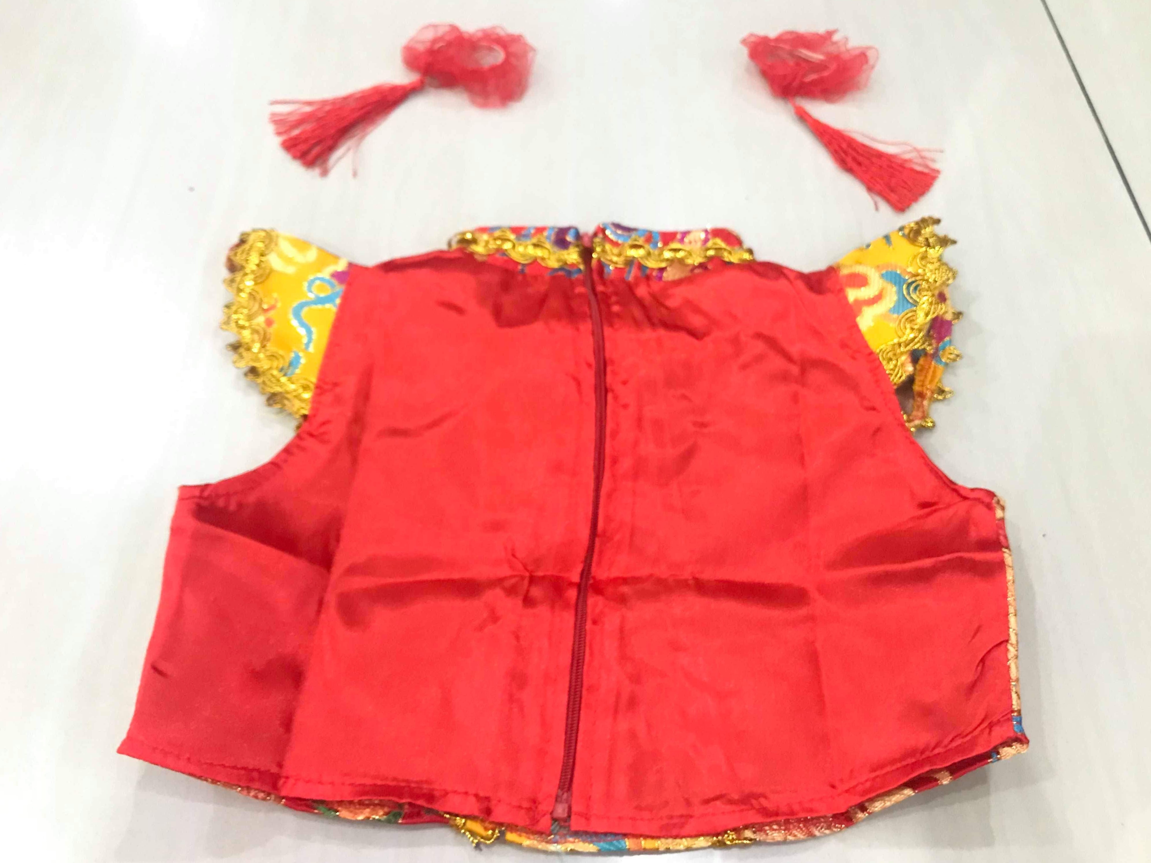 ชุดเต้นเด็กหญิงสีแดงแขนกุด PR42