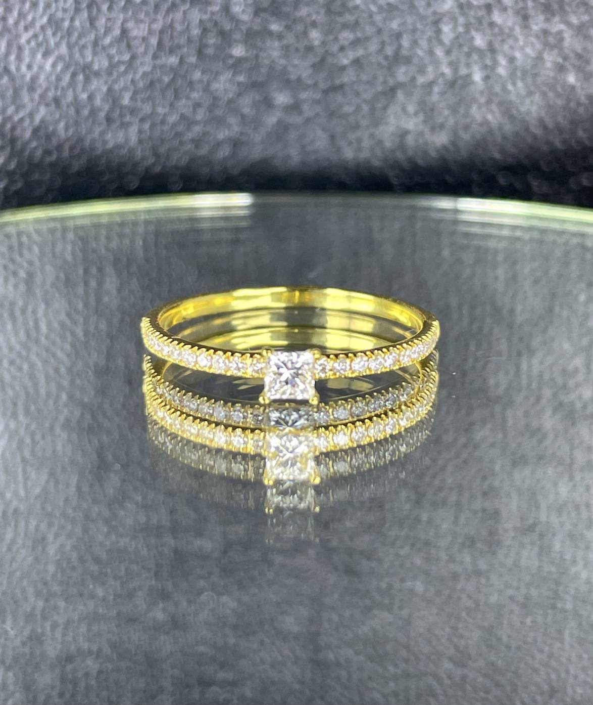 แหวนเพชรแถวเรียงน้ำหนักรวม 0.92 cts SET 4 วง