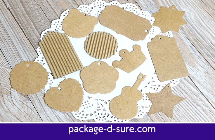 ป้าย TAG กระดาษคราฟ 5.3 cm พร้อมเชือกปอร้อยหู แพ็ค 25 ใบ