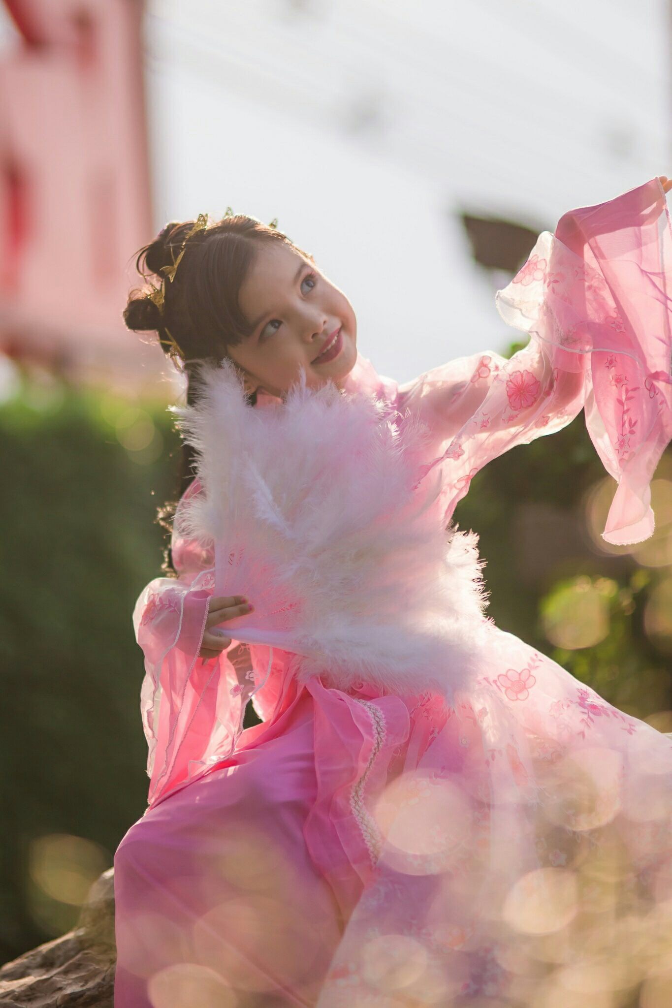 ชุดจีนเด็กฮั่นสีชมพู รหัส /ZZ90สินค้าพร้อมส่ง