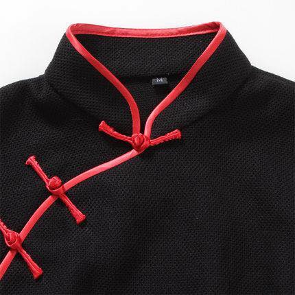 เสื้อจีนสีดำ ยาวปิดสะโพก รหัส. F138 สินค้าพร้อมส่ง