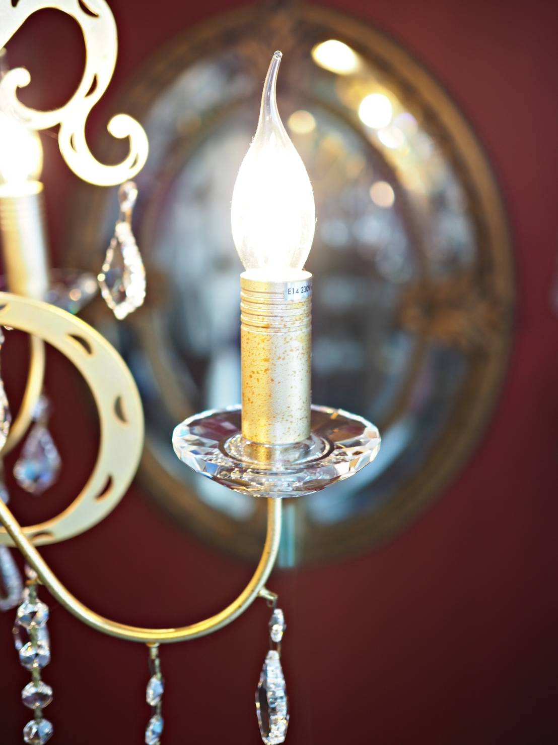 chanderlier คริสตัล Asfour โครงโลหะทำสี