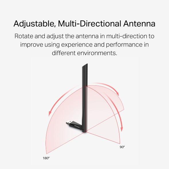 MU6H AC650 High Gain Wireless Dual Band USB Adapter แบรนด์ MERCUSYS รับประกันสินค้า 3ปี
