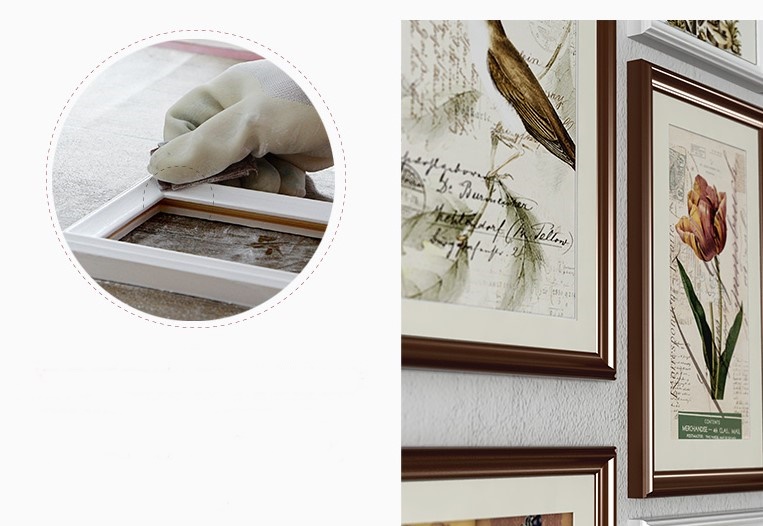 ชุดกรอบรูปติดผนัง Spring Brown&White12 กรอบรูปไม้สีขาวน้ำตาล12 ชิ้น พร้อมภาพตามแบบและวัสดุติดตั้ง