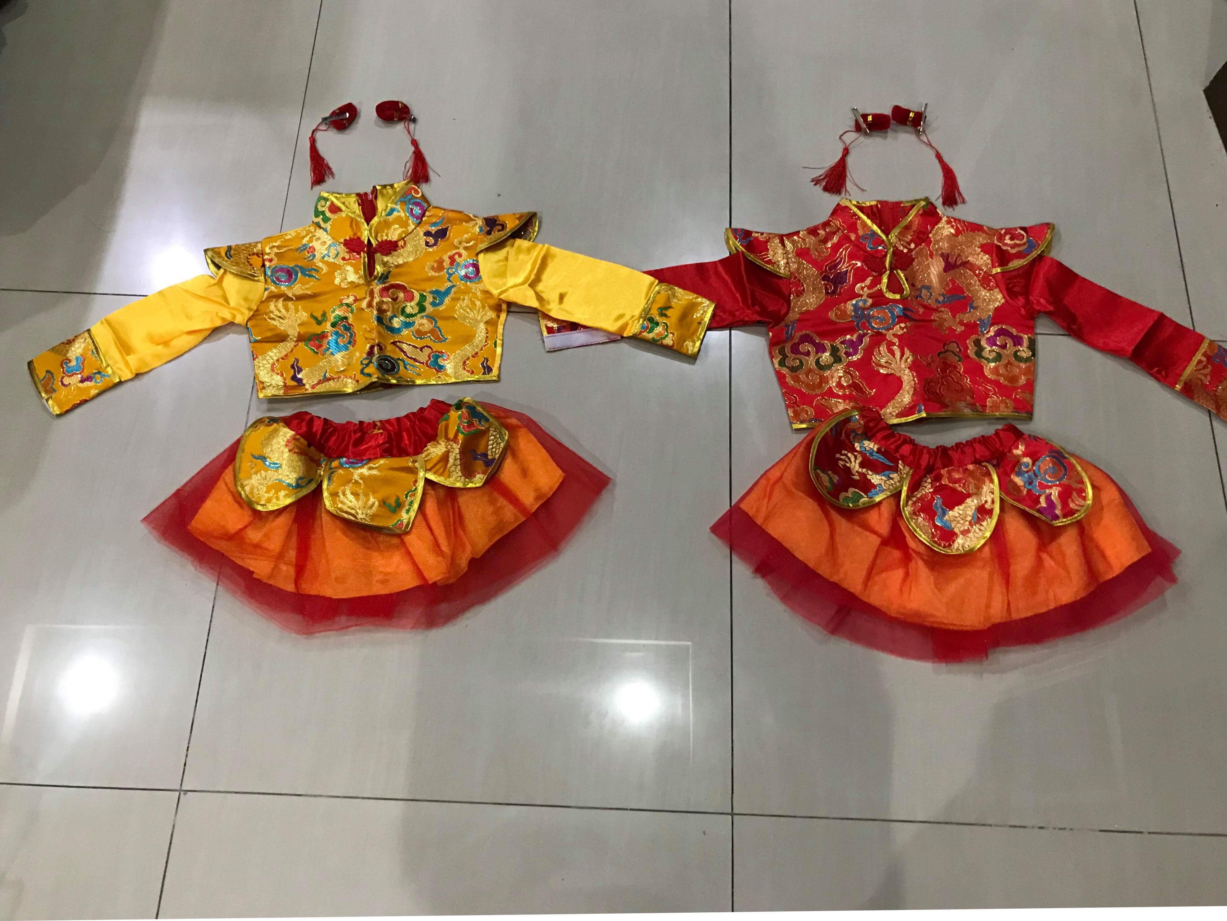 ชุดเต้นเด็กหญิงแขนยาวสีแดง รหัสPR45