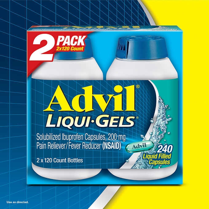 Advil Liqui-Gels 120 Liquid Gels ยาแก้ปวดลดไข้แอดวิล 120 เม็ดเจล หมดอายุ 06/2027