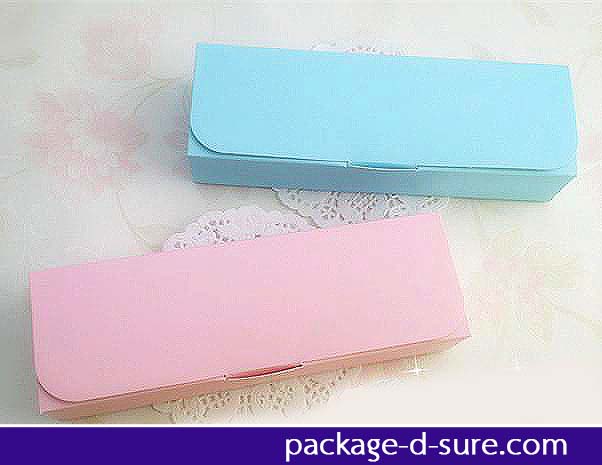 กล่องมาการอง 5 ชิ้น เปิดบน 6.7x21.3+4 สีชมพู