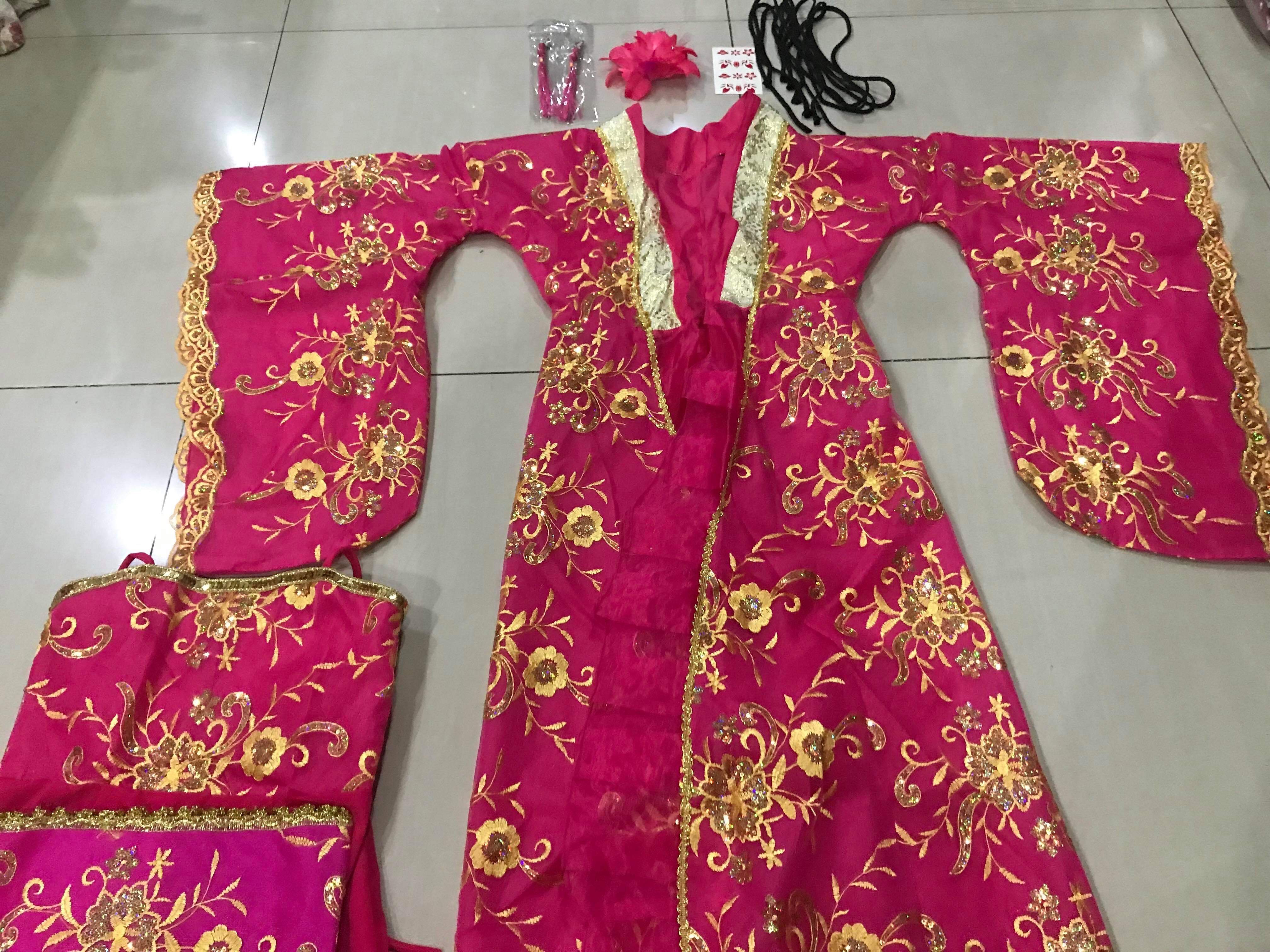 ชุดจีนฮั่นเด็ก สีชมพูเข้ม รหัส JIA134 สินค้าพร้อมส่ง