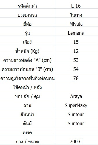 เสือหมอบวินเทจ Miyata LeMANS ไซส์ M