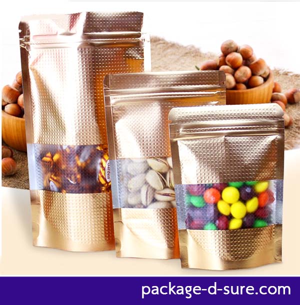 โปรโมชั่น//ถุงซิปตั้ง เนื้อขุ่น หลังทอง 12x20+4 แพ็ค 50 ใบ / ใบละ 1.3