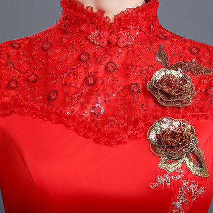 กี่เพ้าสั้นสีแดง R156