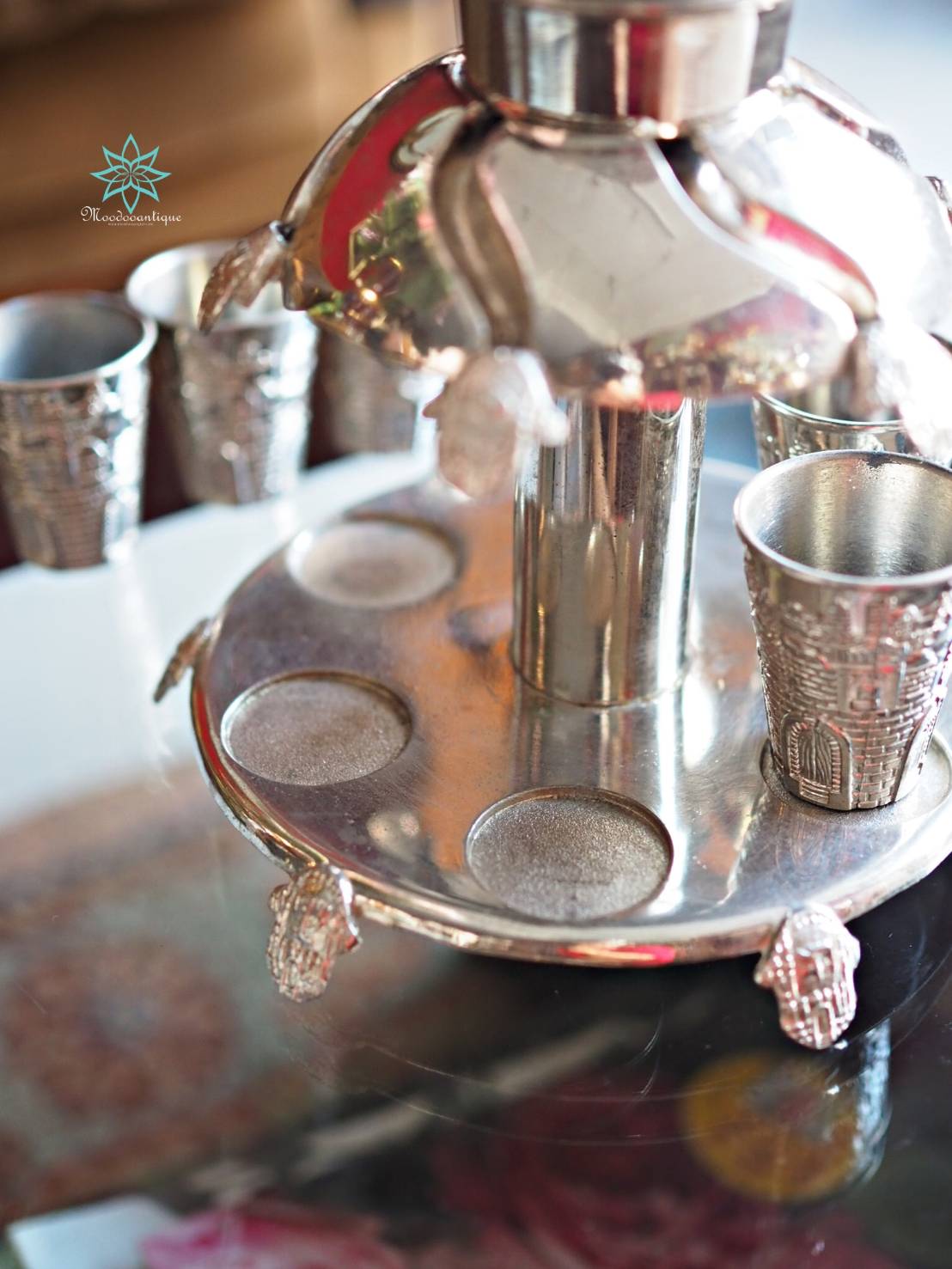 set น้ำพุไวน์เก่าเคลือบนิกเกิล (NICKEL COATED WINE FOUNTAIN)