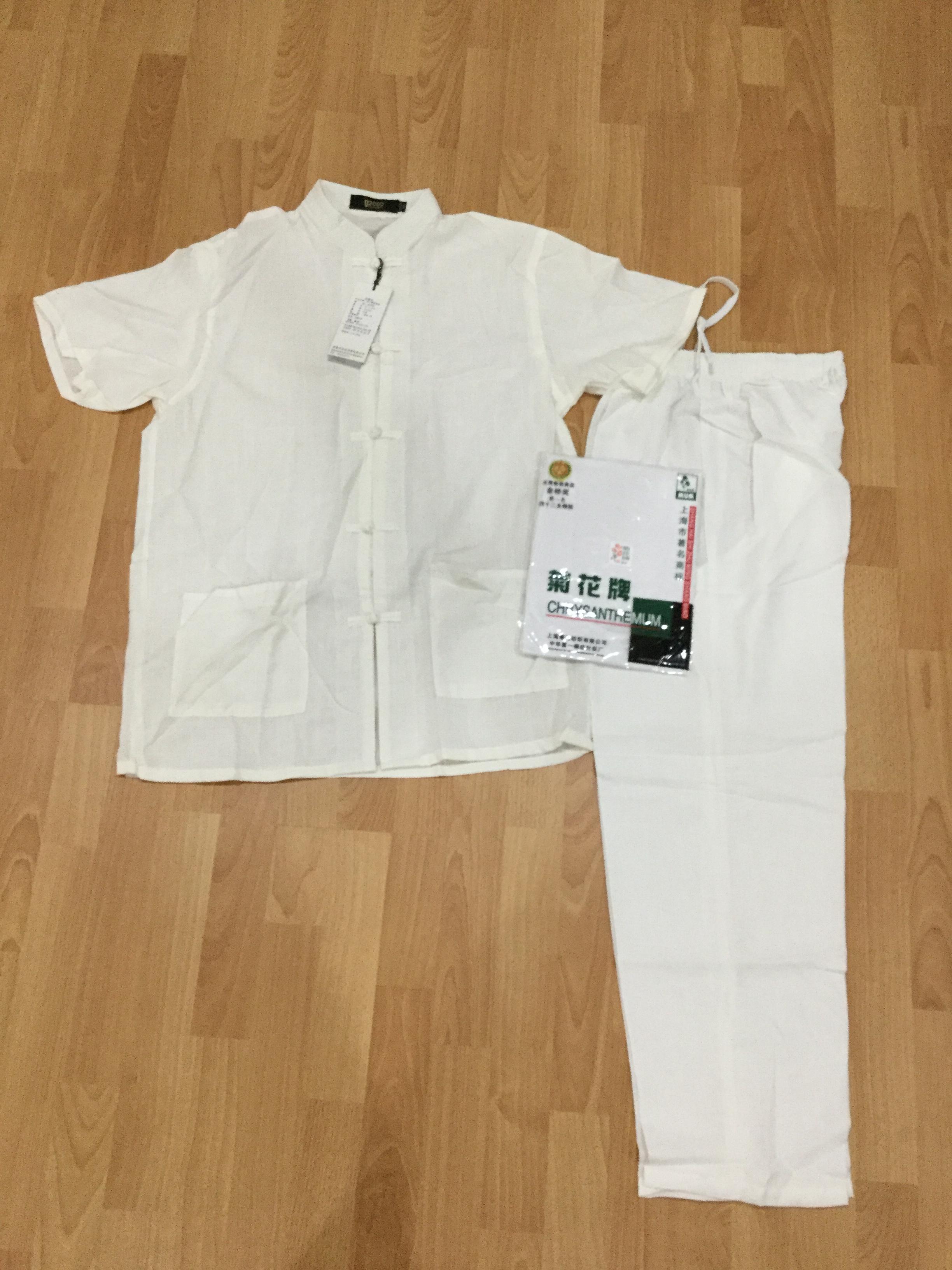 เสื้อคอจีนผู้ชายสีขาว รหัส WJ 88 พร้อมส่ง