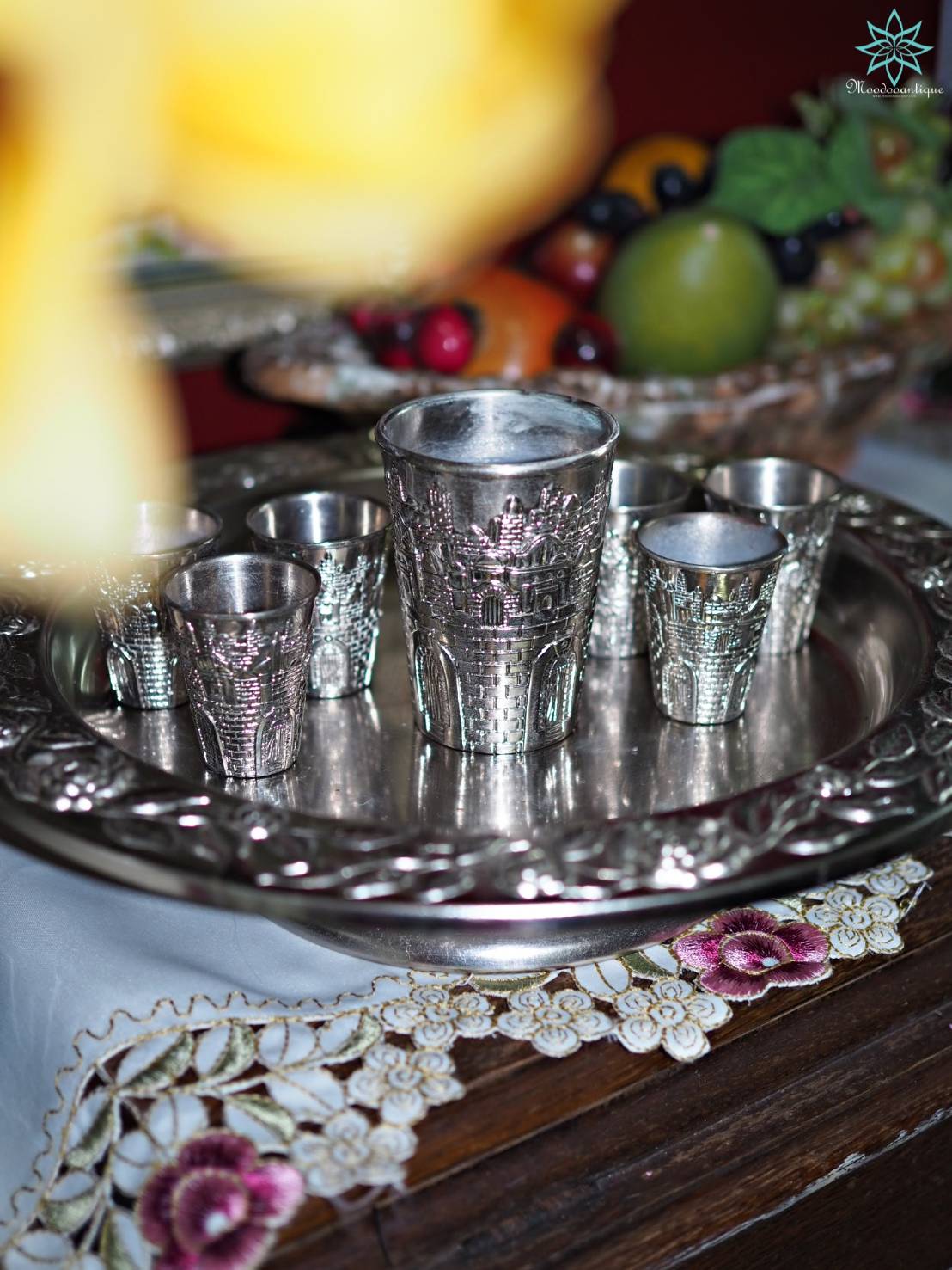 set น้ำพุไวน์เก่าเคลือบนิกเกิล (NICKEL COATED WINE FOUNTAIN)