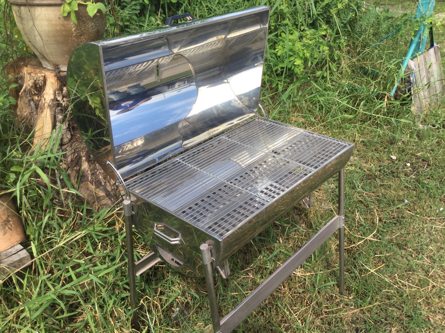 เตาปิ้งย่างสแตนเลส 304 รุ่นชายใหญ่(แบบมีฝาปิด) ขนาด 73 ซม.